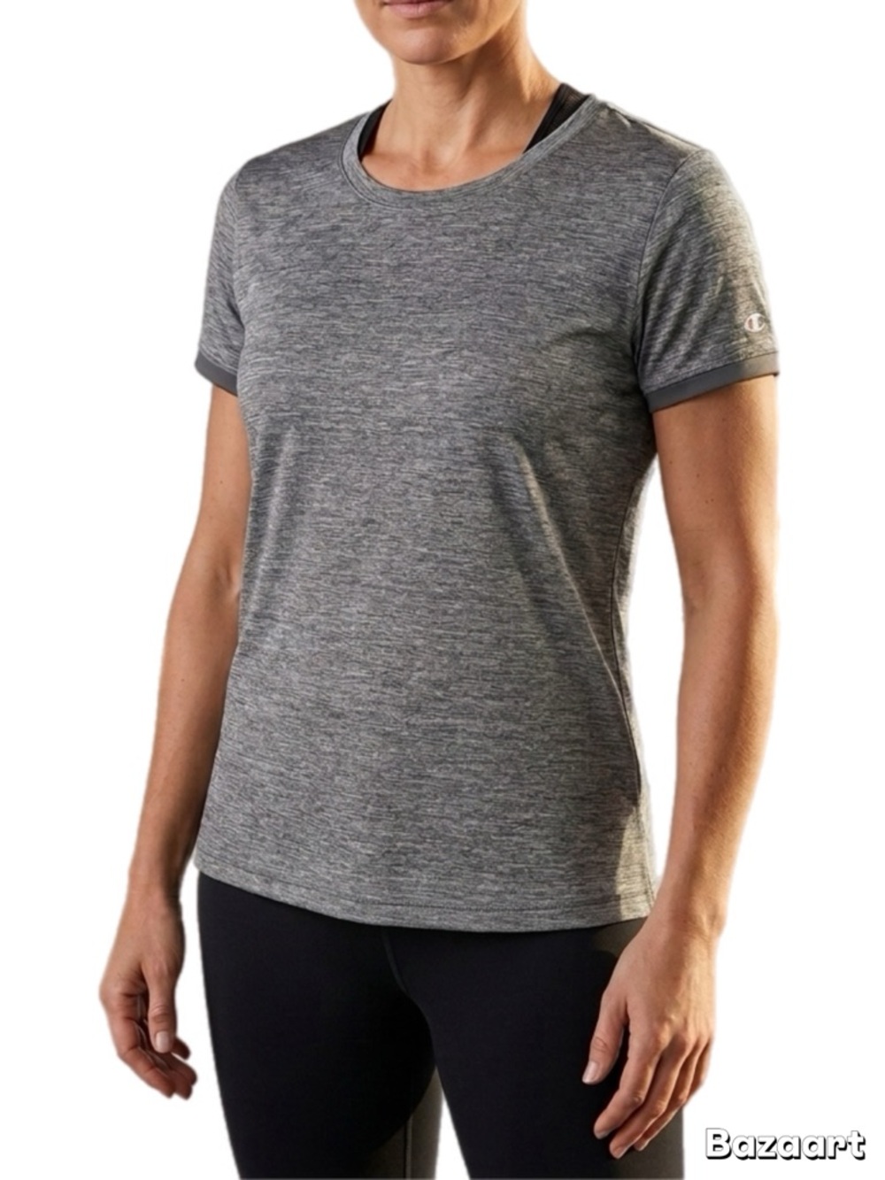 Champion Women's Gray Heather Short-Sleeve Crew Tee